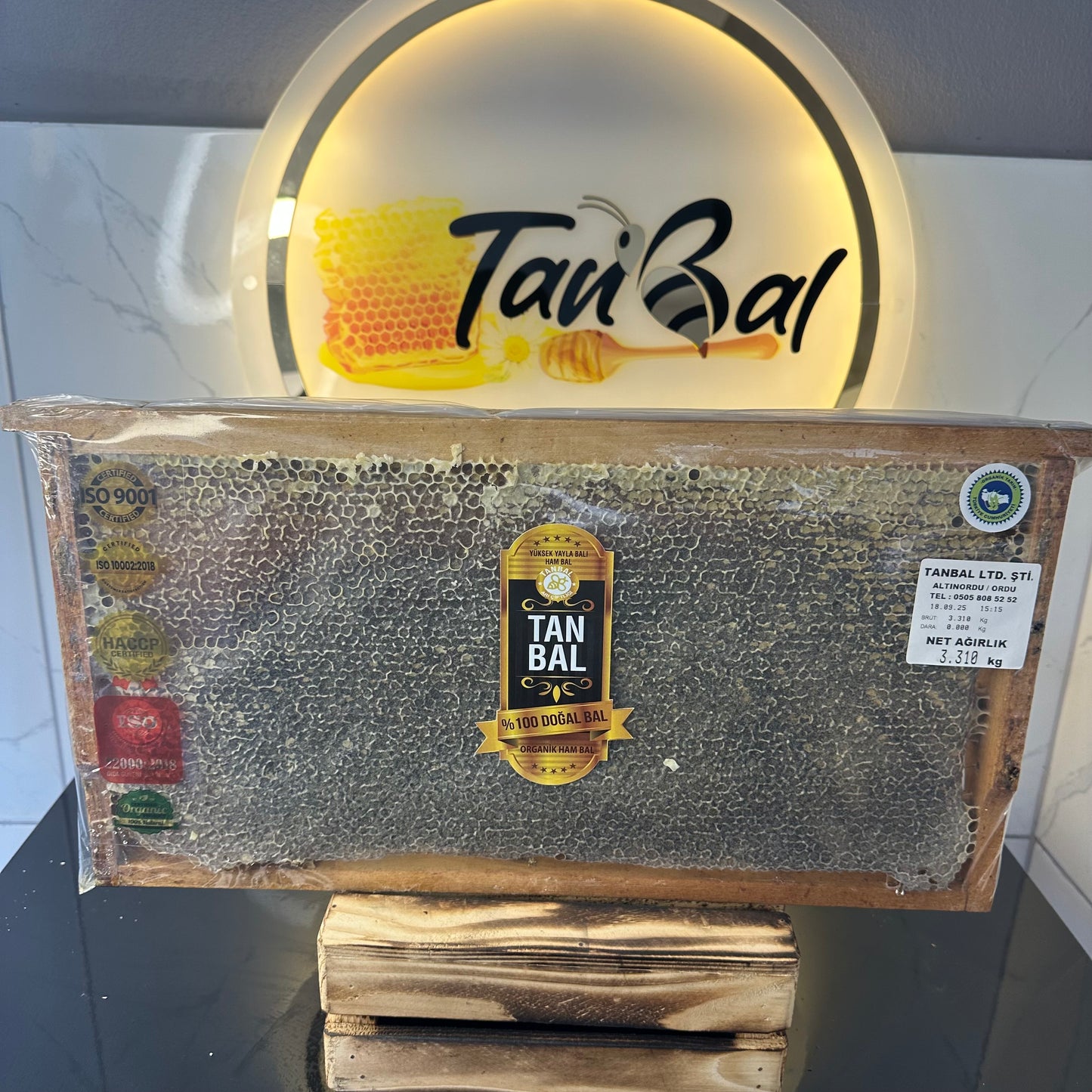 Organik Petekli Bal Siyah Renk 3000 Gr