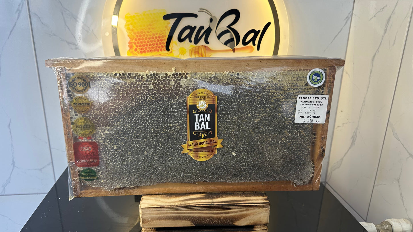 Organik Petekli Bal Siyah Renk 3000 Gr