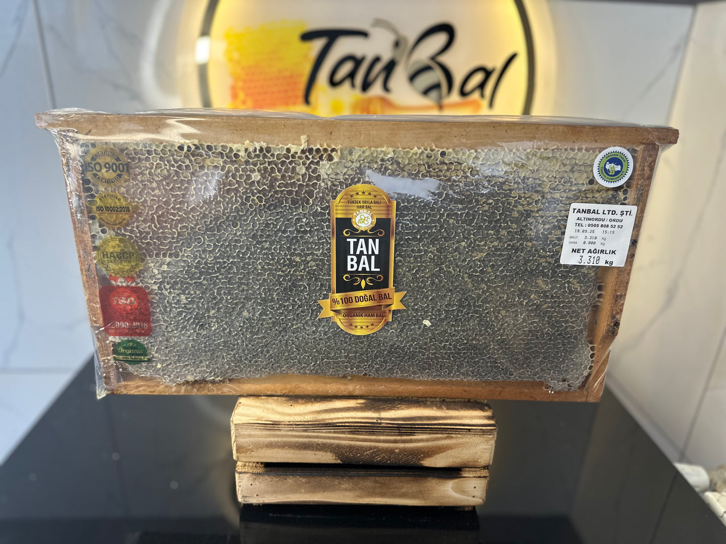 Organik Petekli Bal Siyah Renk 3000 Gr