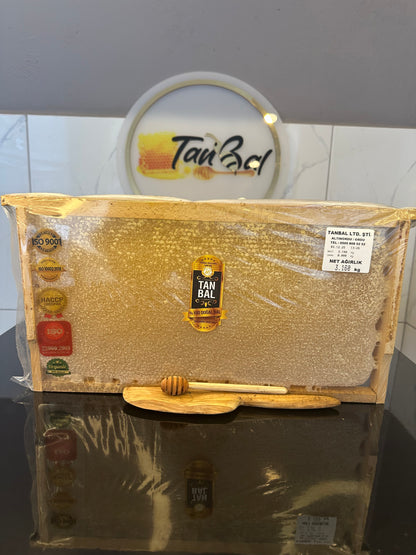 Organik Yayla Çiçek Balı 2800gr Sarı renk çerçeve bal